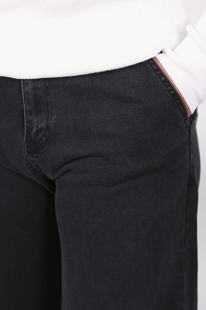 Erkek Boru Paça Kot Pantolon Siyah 6