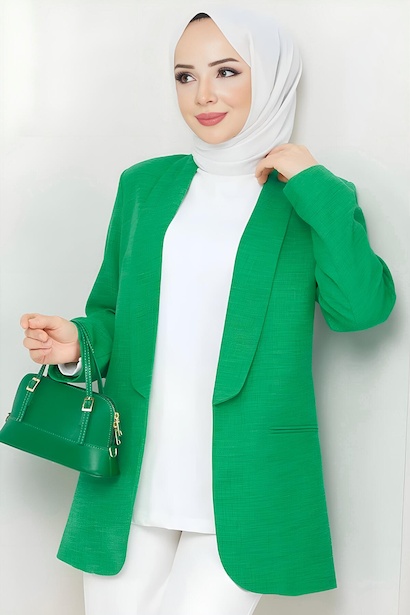Kadın Mendil Yaka Blazer Ceket