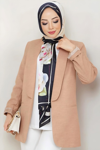 Kadın Mendil Yaka Blazer Ceket