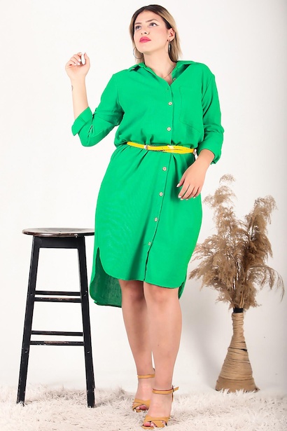 Büyük Beden Gömlek Elbise