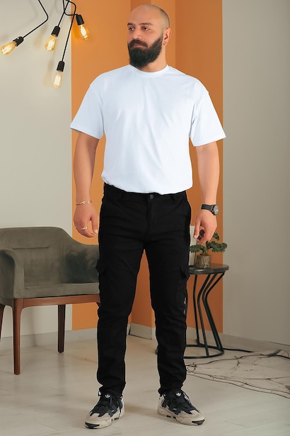 Erkek Kargo Cepli Boru Paça Pantolon