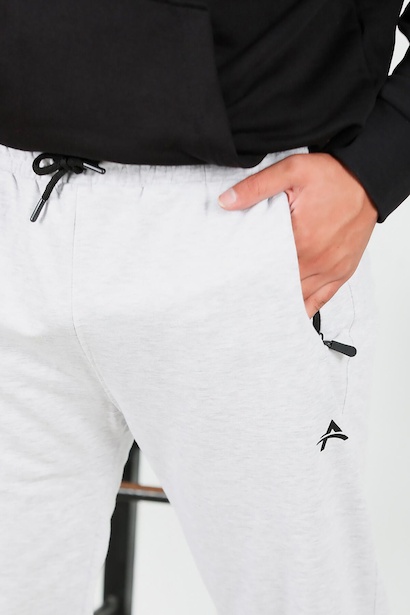 Erkek Büyük Beden Manşetli Eşofman Ekru Ekru 6