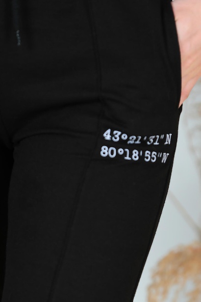 Kadın Bel Lastikli Eşofman Siyah 9