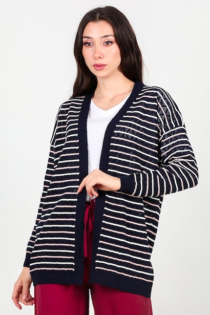 Kadın Delikli Hırka Lacivert