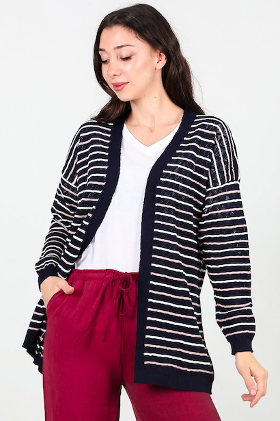 Kadın Delikli Hırka Lacivert Lacivert 6