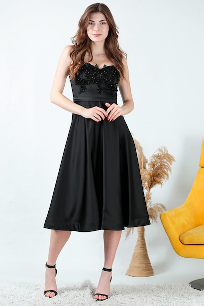 Kadın Midi Boy Saten Abiye