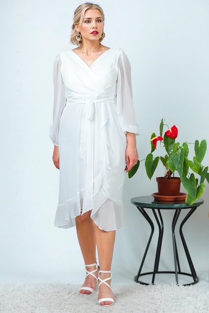 Büyük Beden Şifon Abiye Elbise