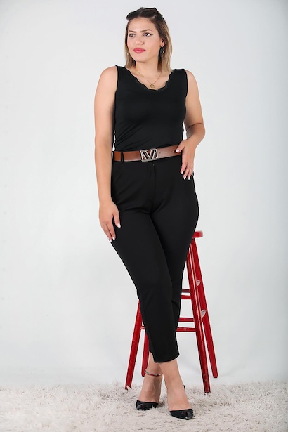 Büyük Beden Kemerli Pantolon