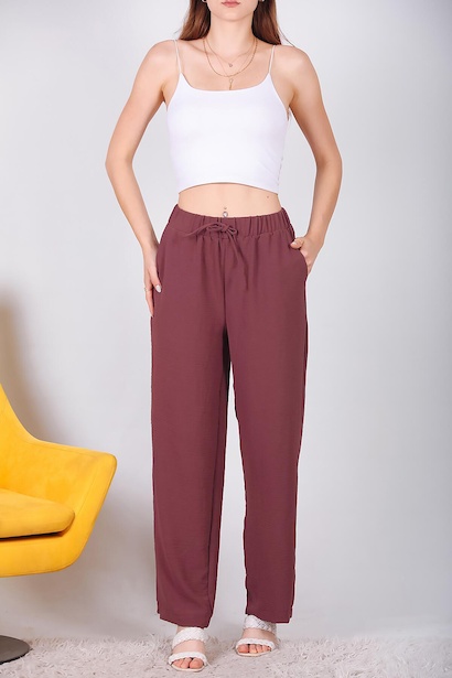 Kadın Palazzo Pantolon Gül Kurusu 6