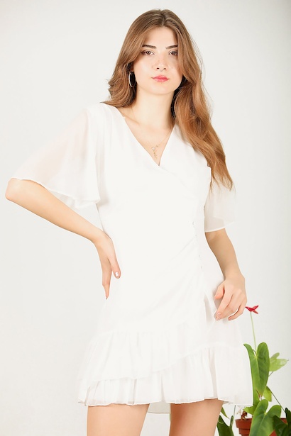 Kadın Kısa Şifon Abiye Elbise