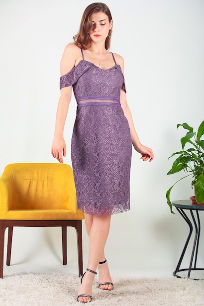 Kadın Simli Dantel Abiye