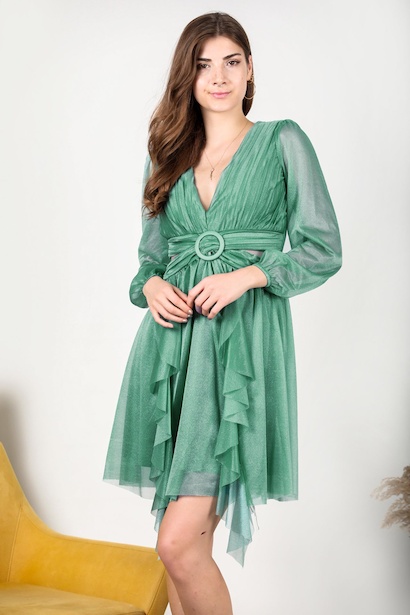 Kadın Eteği Fırfır abiye Elbise