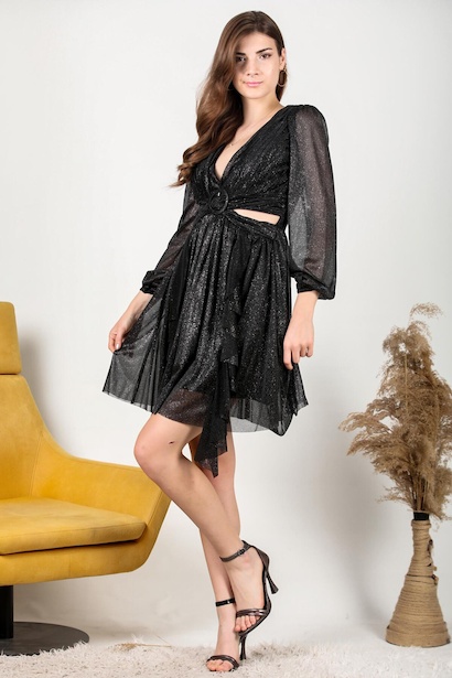 Kadın Eteği Fırfır abiye Elbise