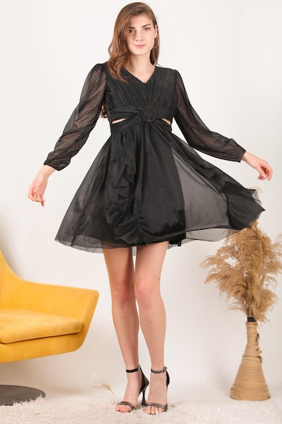 Simli Kadın Abiye Elbise