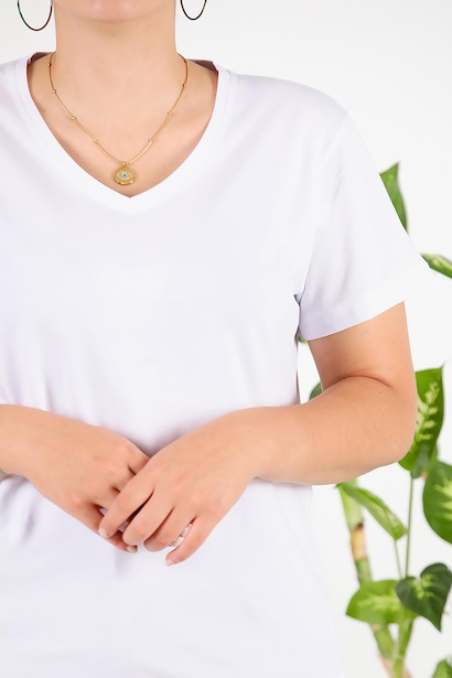 Büyük Beden T-shirt Beyaz 6