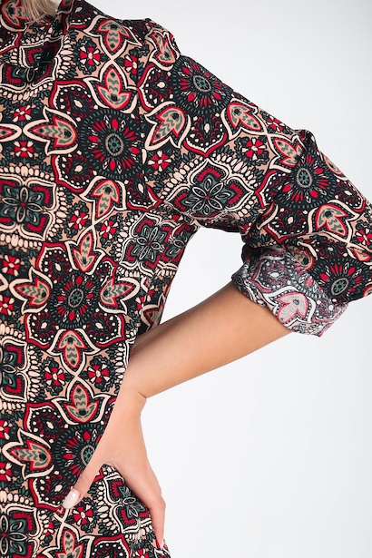 Büyük Beden Gömlek Yaka Uzun Elbise Siyah 6