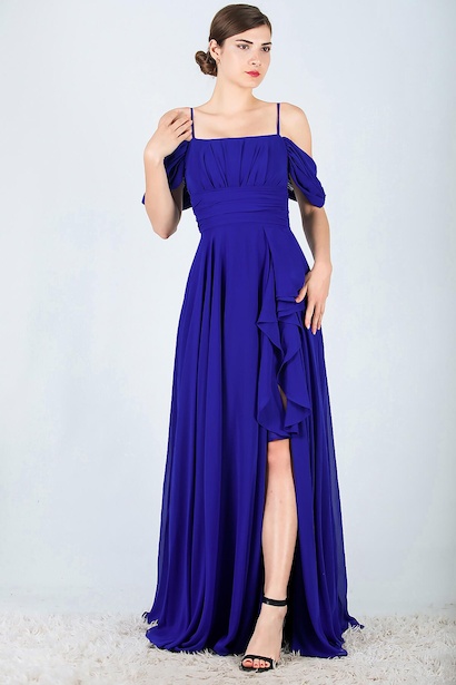 Kadın Şifon Uzun Abiye Elbise