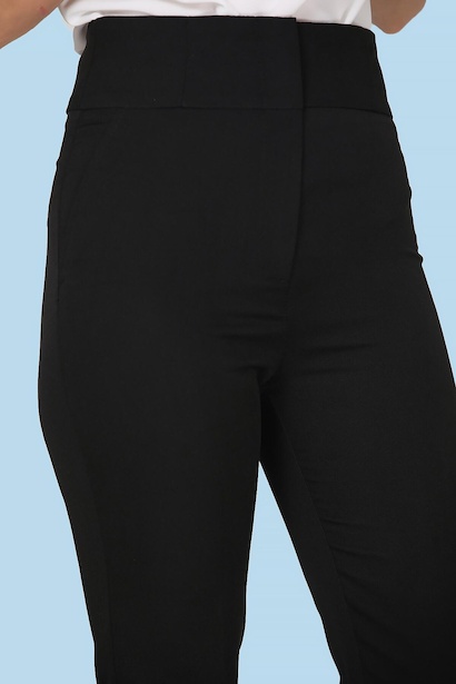 Kadın Dar Paça Yüksek Bel Kumaş Pantolon Siyah 6