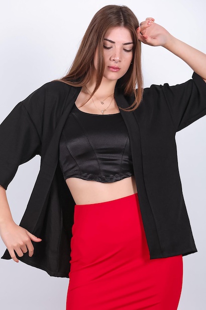 Kadın Keten Kimono Şal Ceket