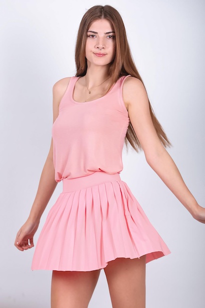 Kadın Piliseli Kısa Şort Etek