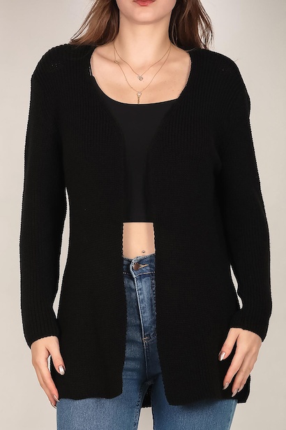 Kadın Triko Hırka Siyah 6