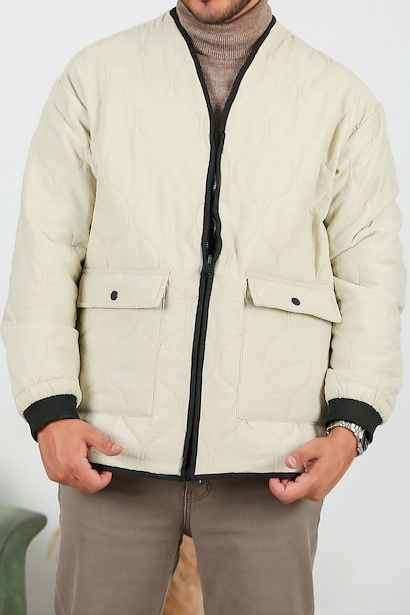 Erkek Kapitone Mont Bej 6