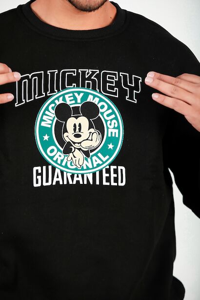 Erkek Bisiklet Yaka Sweat Siyah 9