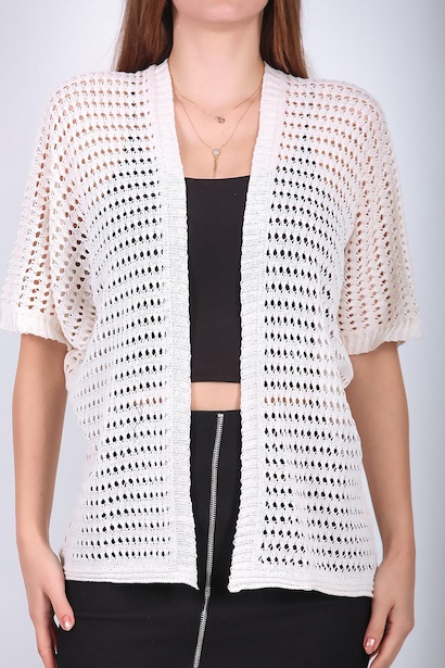 Kadın Fileli Hırka Taş 6