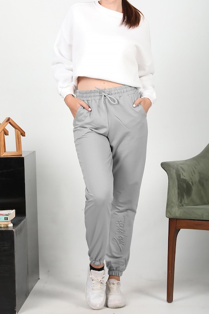 Kadın İki İplik Baskılı Eşofman Altı