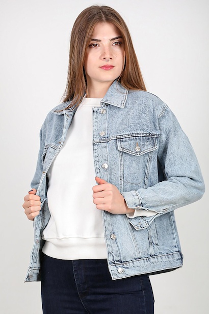 Kadın Oversize Kot Ceket