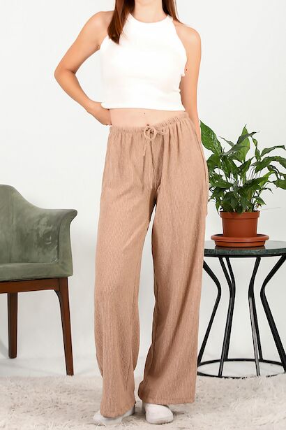 Kadın Bağcıklı Bol Paça Pantolon 