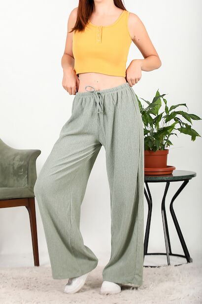 Kadın Bağcıklı Bol Paça Pantolon 