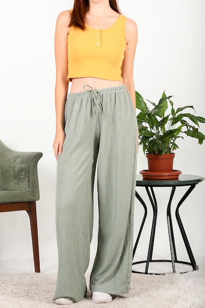 Kadın Bağcıklı Bol Paça Pantolon