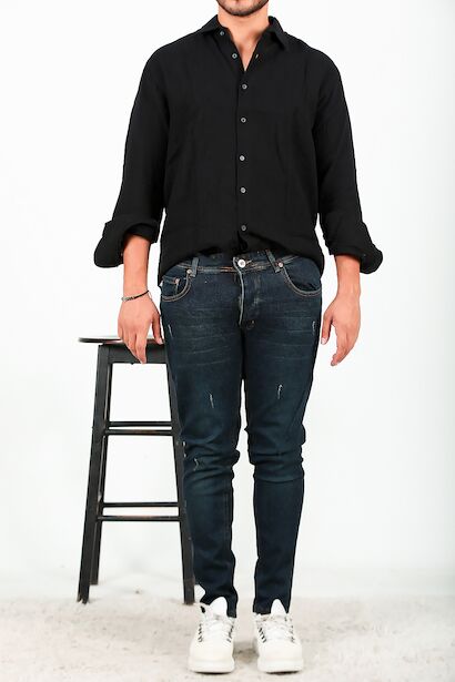 Erkek Kot Pantolon  Koyu Lacivert 6