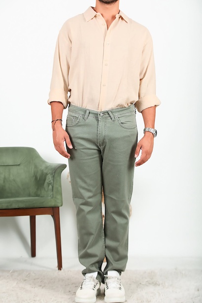 Büyük Beden Erkek Pantolon Haki Haki 6