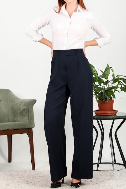 Kadın Cırtlı Bol Paça Pantolon