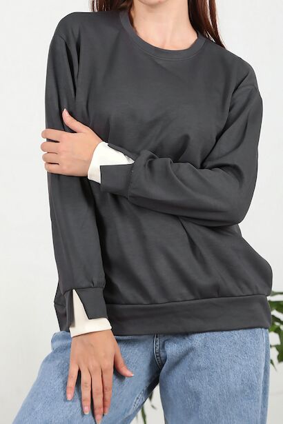 Kadın Oysho Bilek Garnili Basic Sweat 