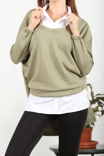 Kadın Gömlekli Bluz Bej