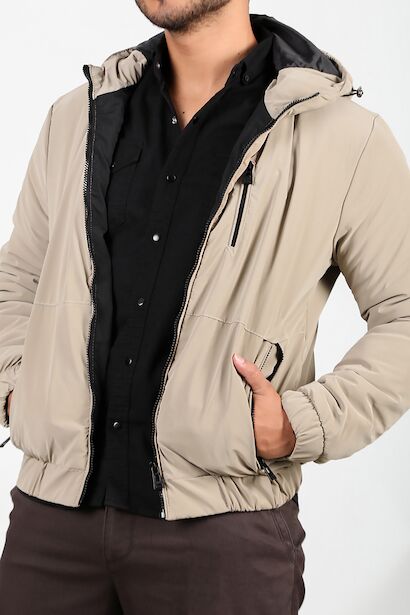 Erkek Kapşonlu Mont 