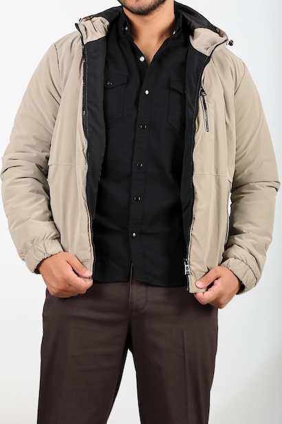 Erkek Kapşonlu Mont