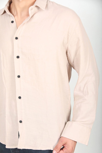 Erkek Oversize Uzun Kol Gömlek Taş 6