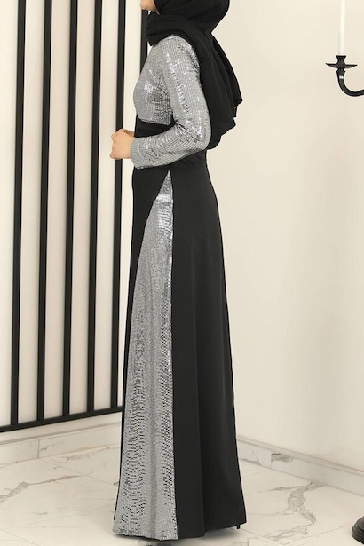 Kadın Pullu Abiye Siyah 4