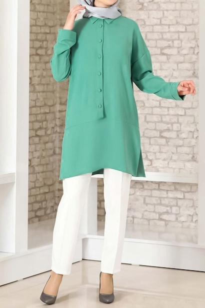 Kadın Düğmeli Tunik