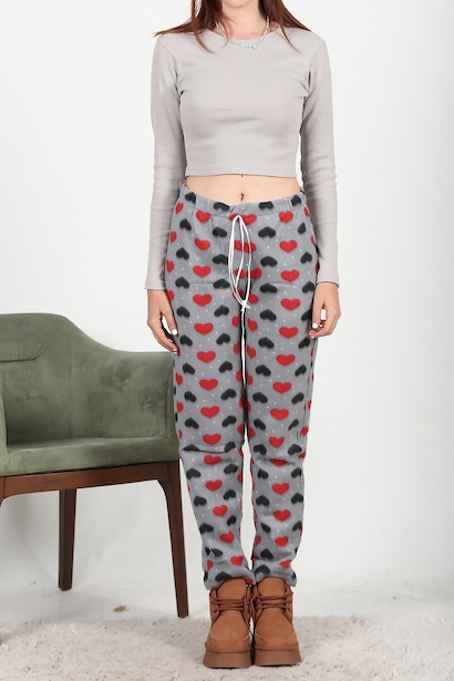 Kadın Polar Pijama Gri 6