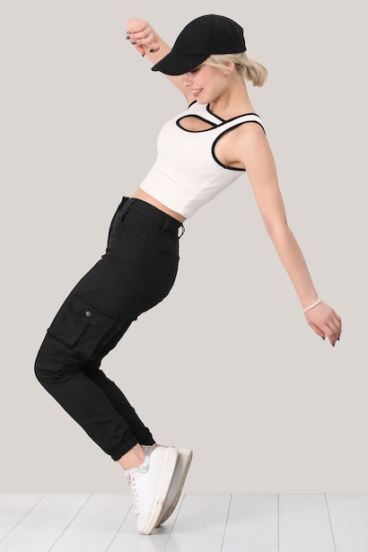 Kadın Cepli Kargo Pantolon 