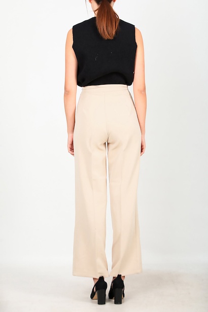 Kadın Bel Cırtlı Geniş Pantolon Taş Taş 6