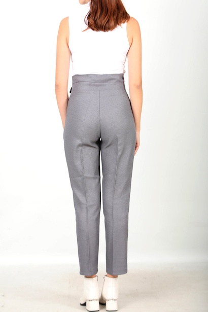 Kadın Kendinden Kemerli Pantolon Gri Gri 6