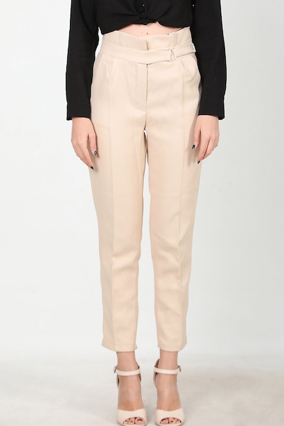 Kadın Kendinden Kemerli Pantolon Taş Taş 6