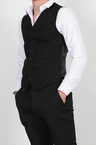 Erkek Kumaş Yelek Siyah