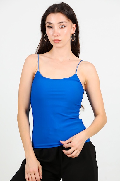 Kadın İp Askılı Bluz Saks